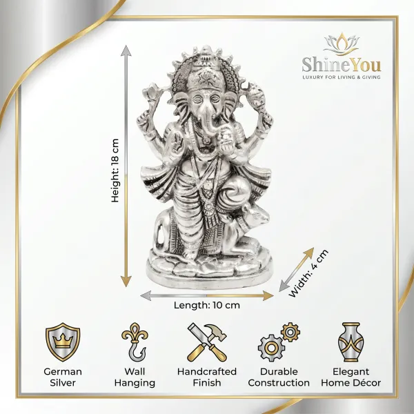 ShineYou_Premium_German_Silver_Ganesha_Wall_Hanging