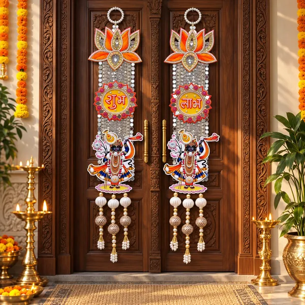 ShineYou_Premium_Krishna_Shubh_Labh_Door_Hanging_Set