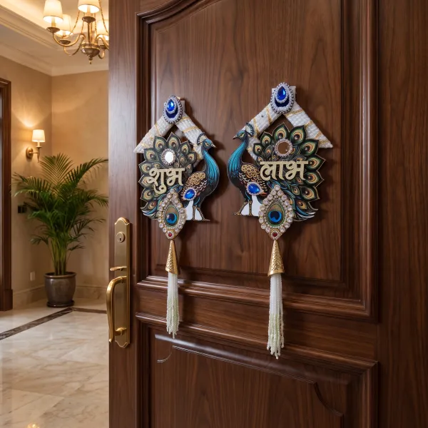 ShineYou_Premium_Peacock_Shubh_Labh_Door_Hanging_Set