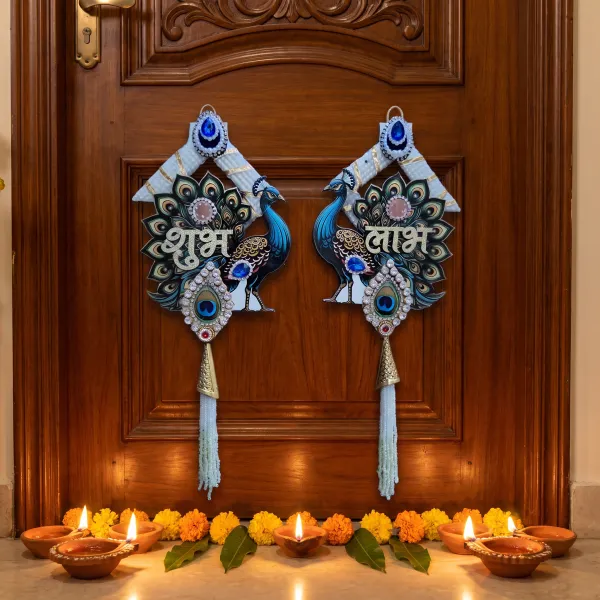 ShineYou_Premium_Peacock_Shubh_Labh_Door_Hanging_Set