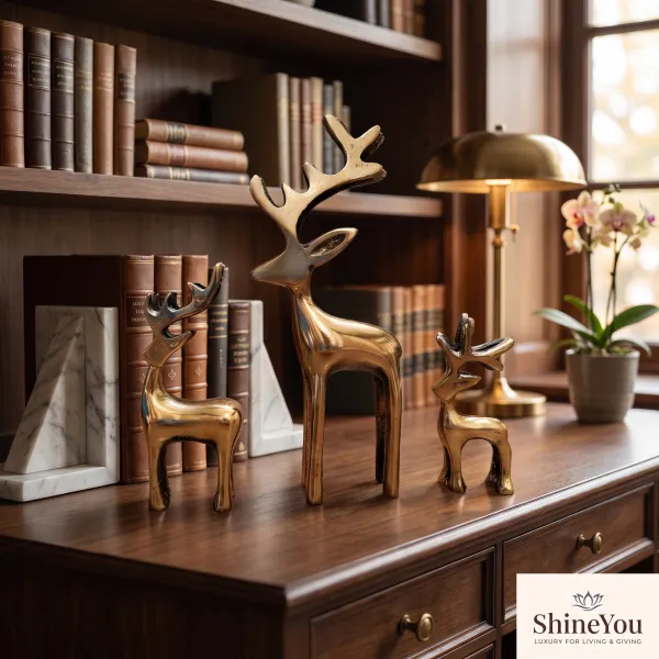 ShineYou_Set_of_3_Deer_Figurines_|_Golden_Deer_Showpiece_Set_|_Large,_Medium_&_Small_Decorative_Deer_Statues_for_Living_Room,_Bedroom,_Office,_Tabletop_&_Home_Décor