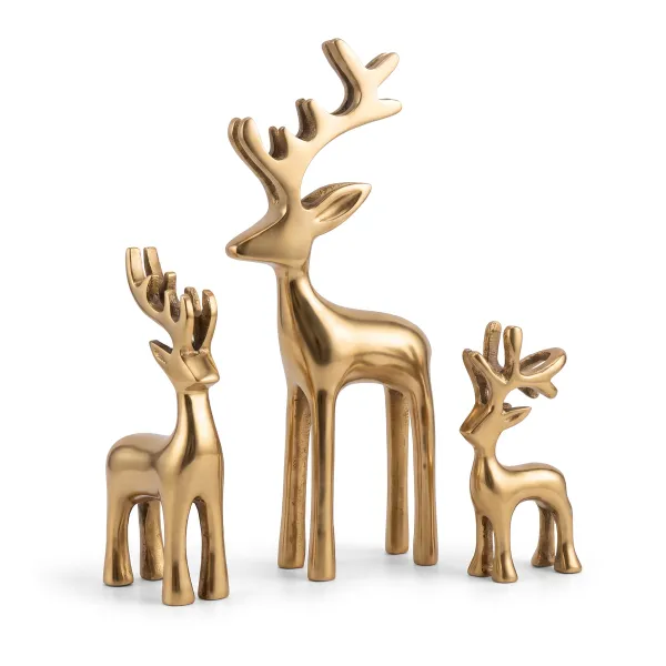 ShineYou_Set_of_3_Deer_Figurines_|_Golden_Deer_Showpiece_Set_|_Large,_Medium_&_Small_Decorative_Deer_Statues_for_Living_Room,_Bedroom,_Office,_Tabletop_&_Home_Décor