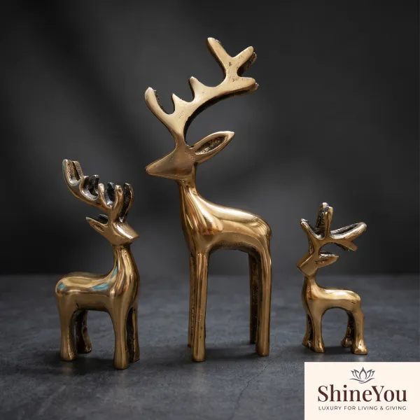 ShineYou_Set_of_3_Deer_Figurines_|_Golden_Deer_Showpiece_Set_|_Large,_Medium_&_Small_Decorative_Deer_Statues_for_Living_Room,_Bedroom,_Office,_Tabletop_&_Home_Décor