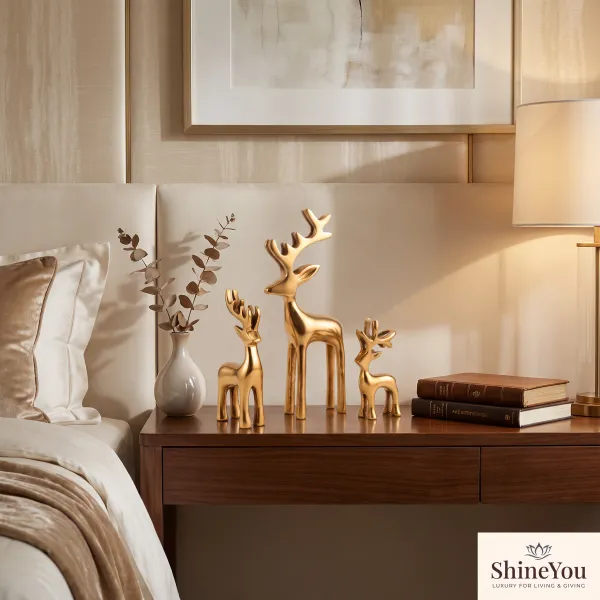 ShineYou_Set_of_3_Deer_Figurines_|_Golden_Deer_Showpiece_Set_|_Large,_Medium_&_Small_Decorative_Deer_Statues_for_Living_Room,_Bedroom,_Office,_Tabletop_&_Home_Décor