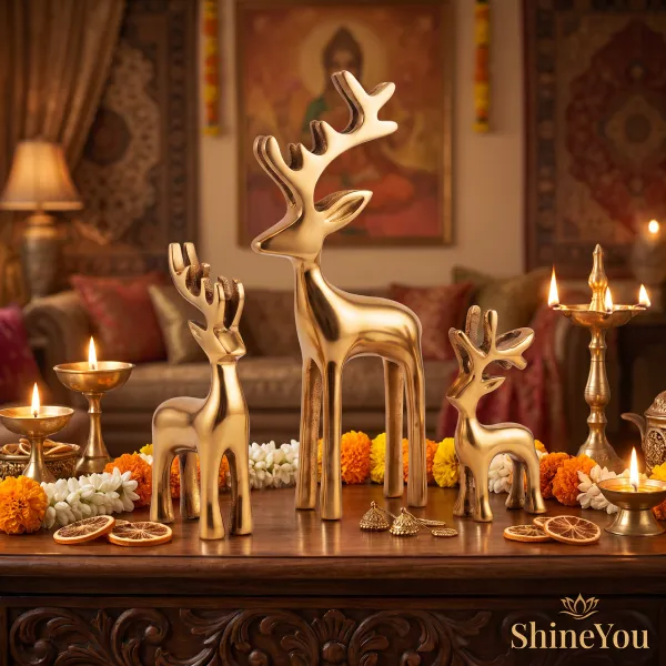 ShineYou_Set_of_3_Deer_Figurines_|_Golden_Deer_Showpiece_Set_|_Large,_Medium_&_Small_Decorative_Deer_Statues_for_Living_Room,_Bedroom,_Office,_Tabletop_&_Home_Décor
