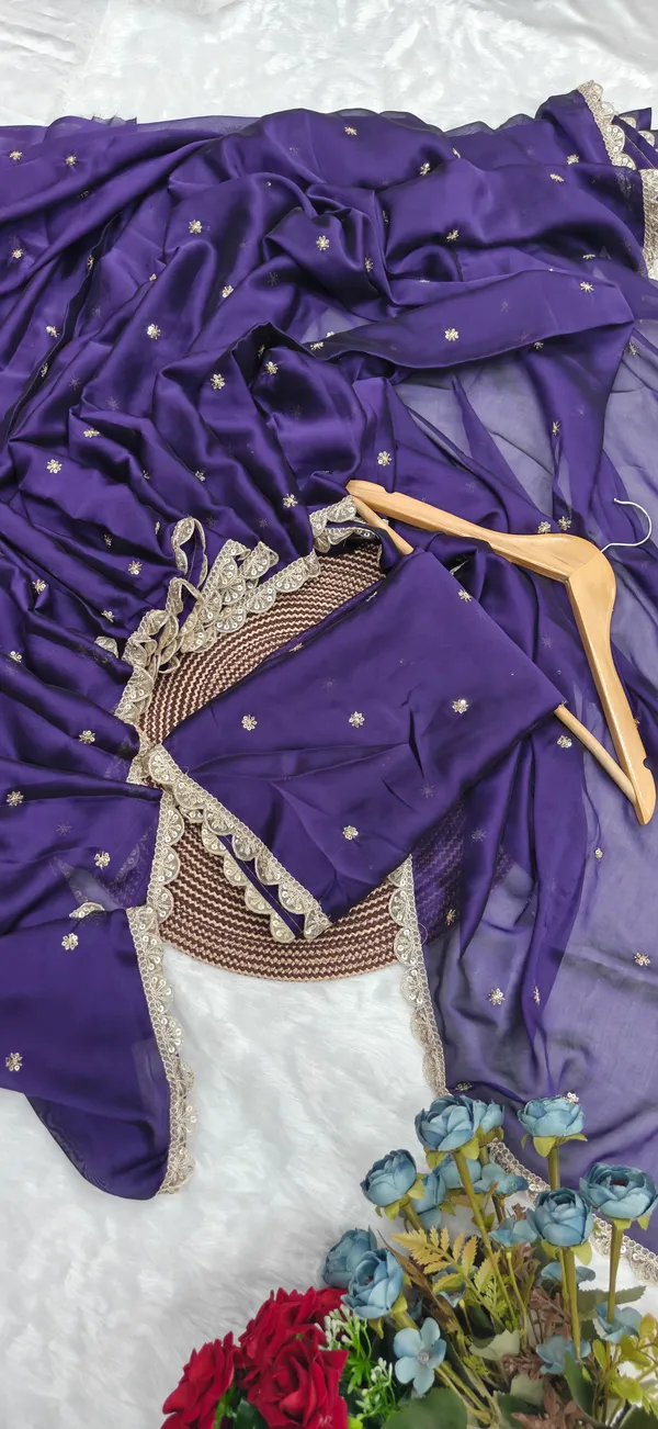Purple_Soft_Satin_Georgette_Embroidered_Saree_For_Women