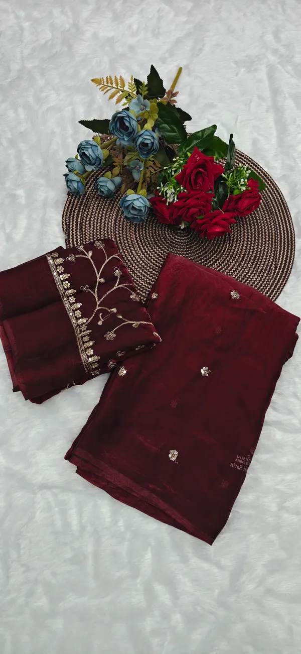 Maroon_Soft_Satin_Silk_Saree_For_Women