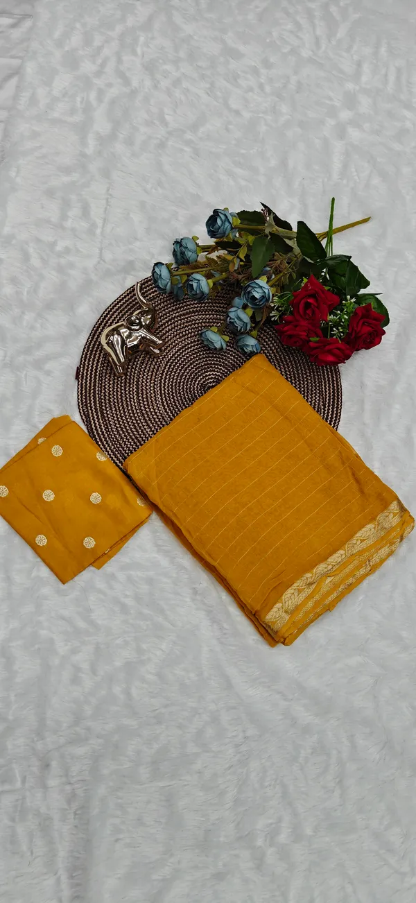Mustard_Yellow_Soft_Chiffon_Georgette_Lace_Border_Saree_For_Women