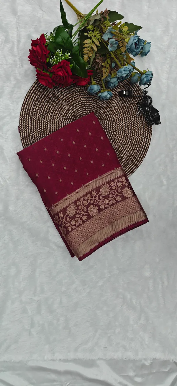 Maroon_Chiffon_Georgette_Saree_For_Women