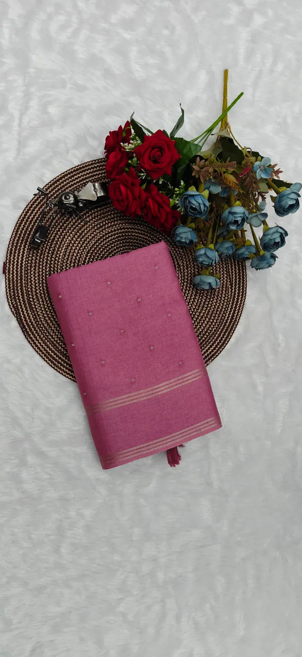 Pink_Soft_Tussar_Silk_Saree_For_Women
