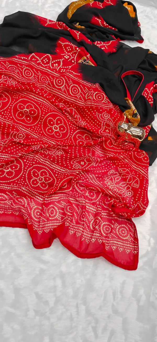 Black_Pure_Soft_Georgette_Elephant_Motif_Printed_Saree_For_Women