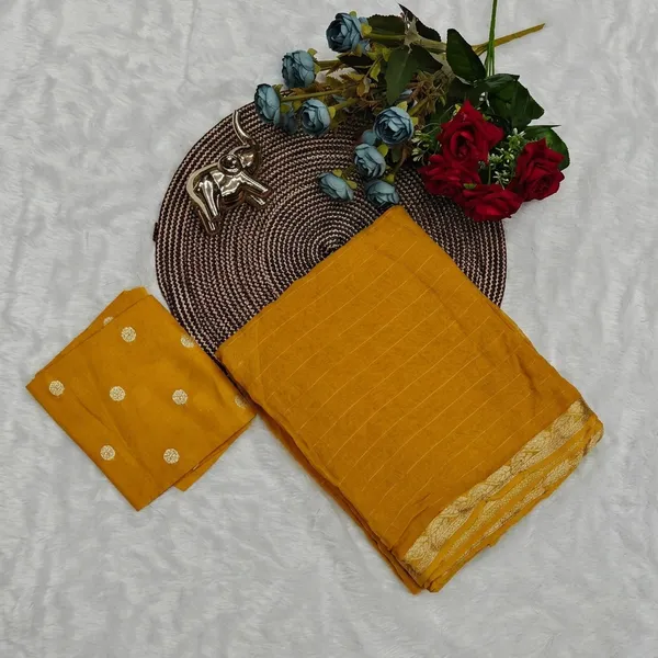 Mustard_Yellow_Soft_Chiffon_Georgette_Lace_Border_Saree_For_Women