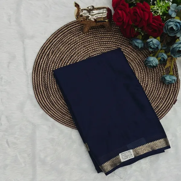 Navy_Blue_Semi_Mysore_Crepe_Silk_Saree_For_Women