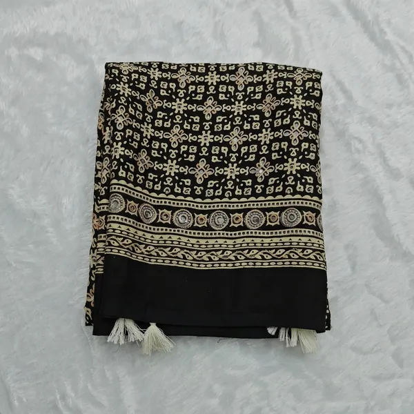 Black_Gajji_Satin_Ajrakh_Printed_Mirror_Work_Saree_For_Women