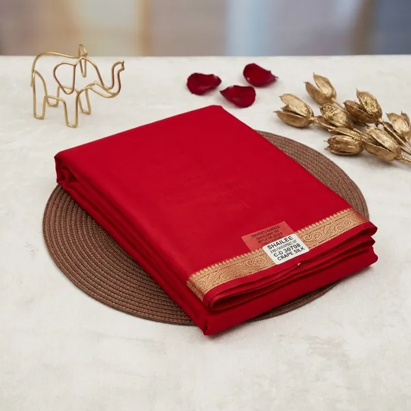 Red_Semi_Mysore_Crepe_Silk_Saree_For_Women