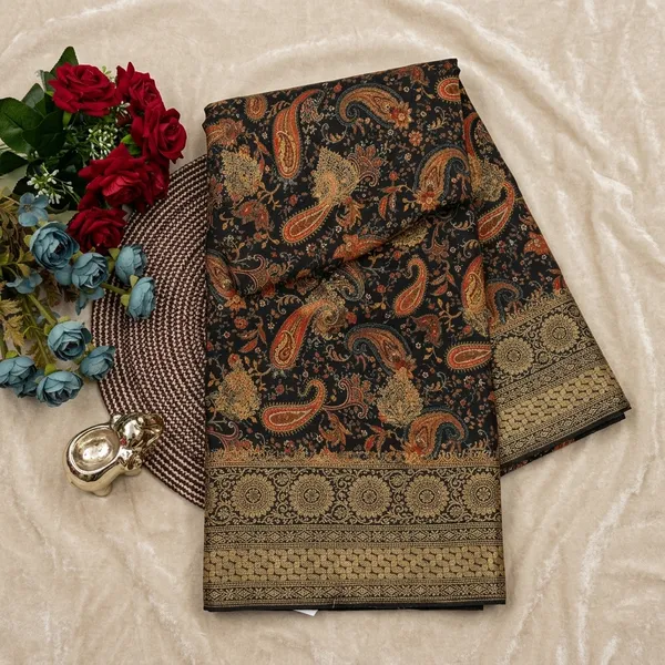 Black_Pure_Maslin_Silk_Paisley_Printed_Saree_For_Women