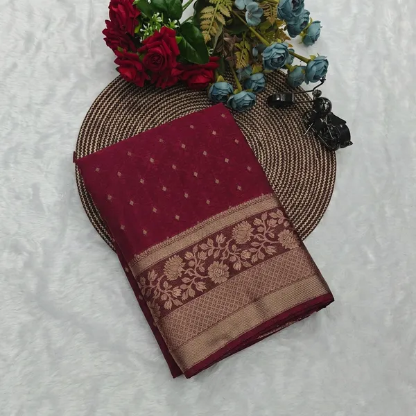 Maroon_Chiffon_Georgette_Saree_For_Women