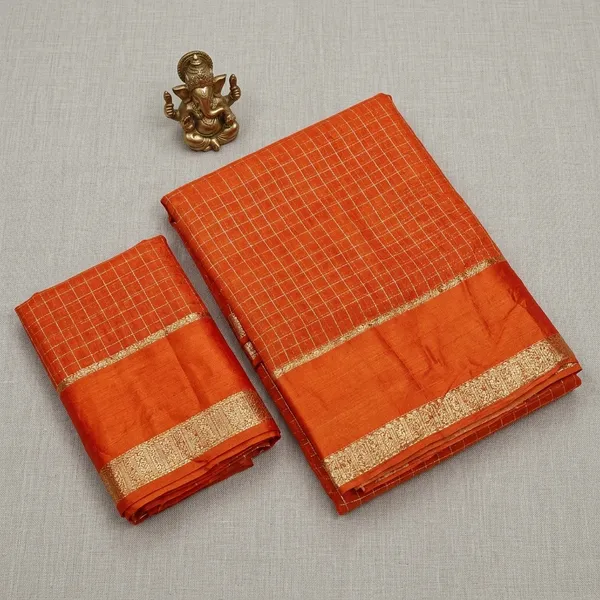 Orange_Soft_Viscose_Georgette_Saree_For_Women
