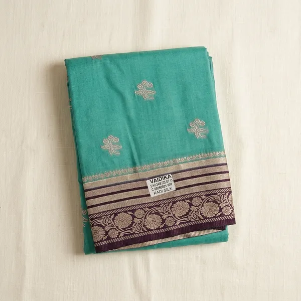 Turquoise_Banarasi_Khaddi_Georgette_Silk_Zari_Saree_For_Women