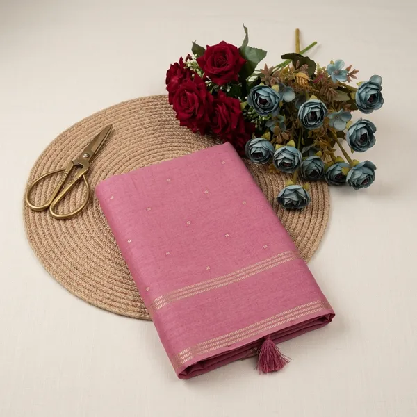 Pink_Soft_Tussar_Silk_Saree_For_Women
