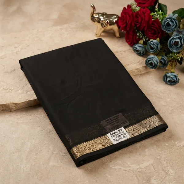 Dark_brown_Mysore_Crepe_Silk_Saree_For_Women
