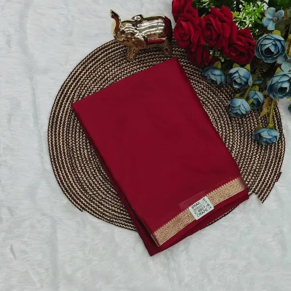 Maroon_Semi_Mysore_Crepe_Silk_Saree_For_Women