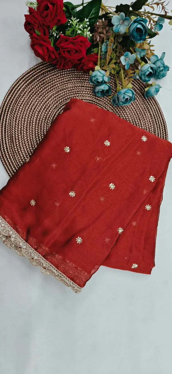 Rust_Soft_Satin_Georgette_Saree_For_Women