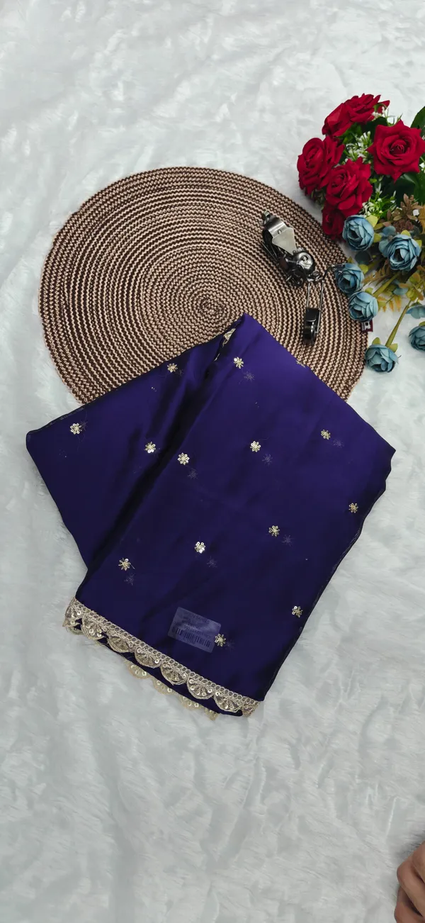 Purple_Soft_Satin_Georgette_Embroidered_Saree_For_Women