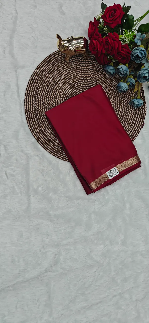 Maroon_Semi_Mysore_Crepe_Silk_Saree_For_Women