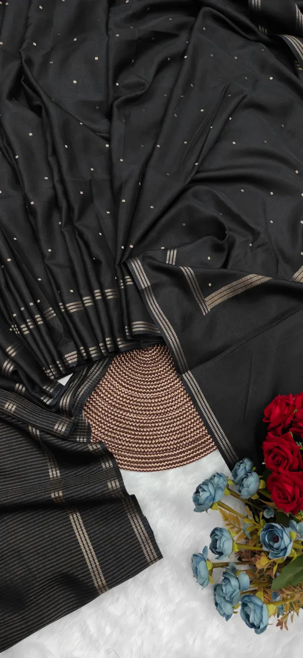 Black_Soft_Tussar_Silk_Saree_For_Women