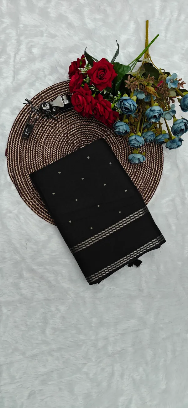 Black_Soft_Tussar_Silk_Saree_For_Women