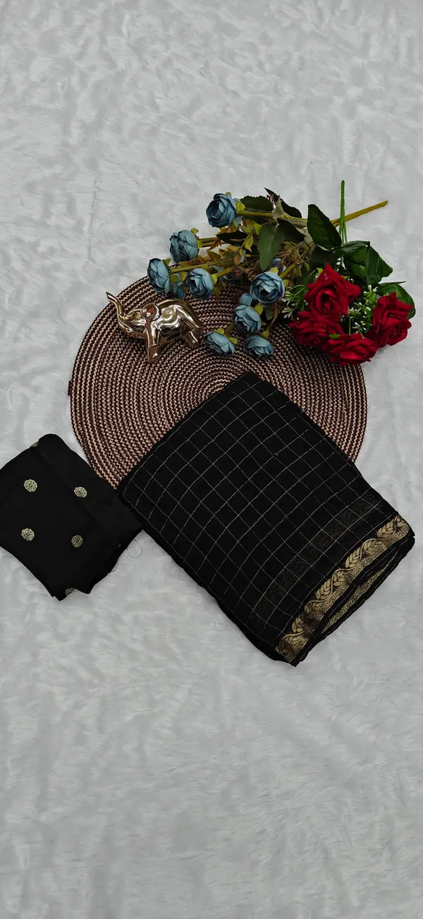Black_Chiffon_Georgette_Saree_For_Women