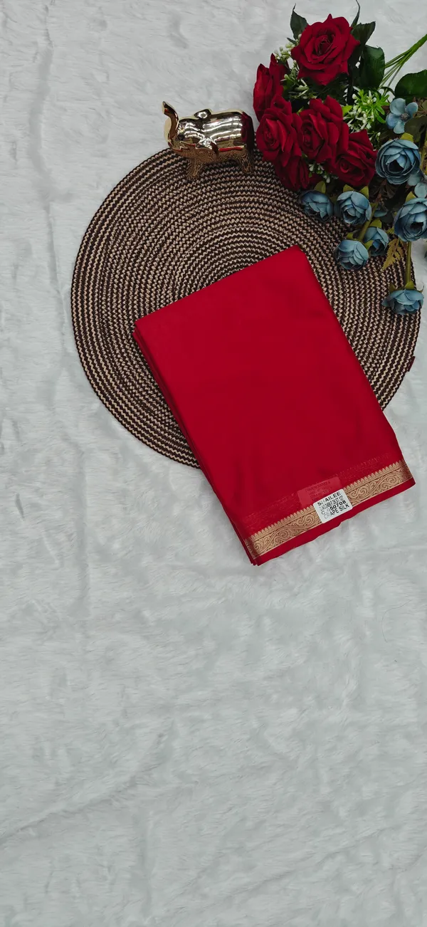 Red_Semi_Mysore_Crepe_Silk_Saree_For_Women