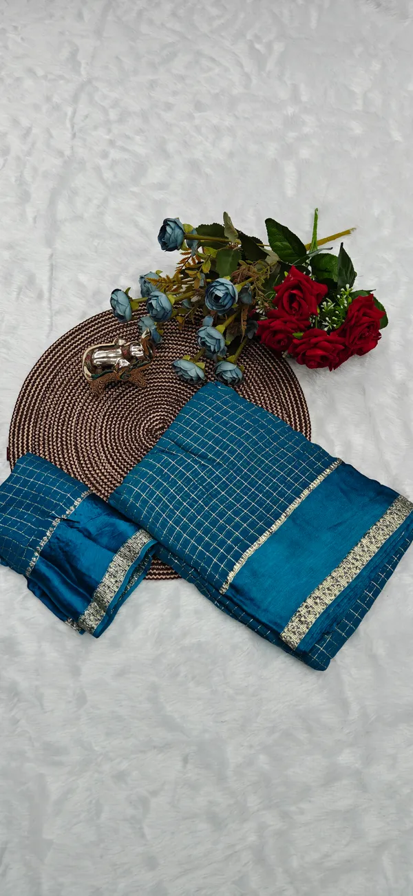 Teal_Blue_Soft_Viscose_Georgette_Saree_For_Women