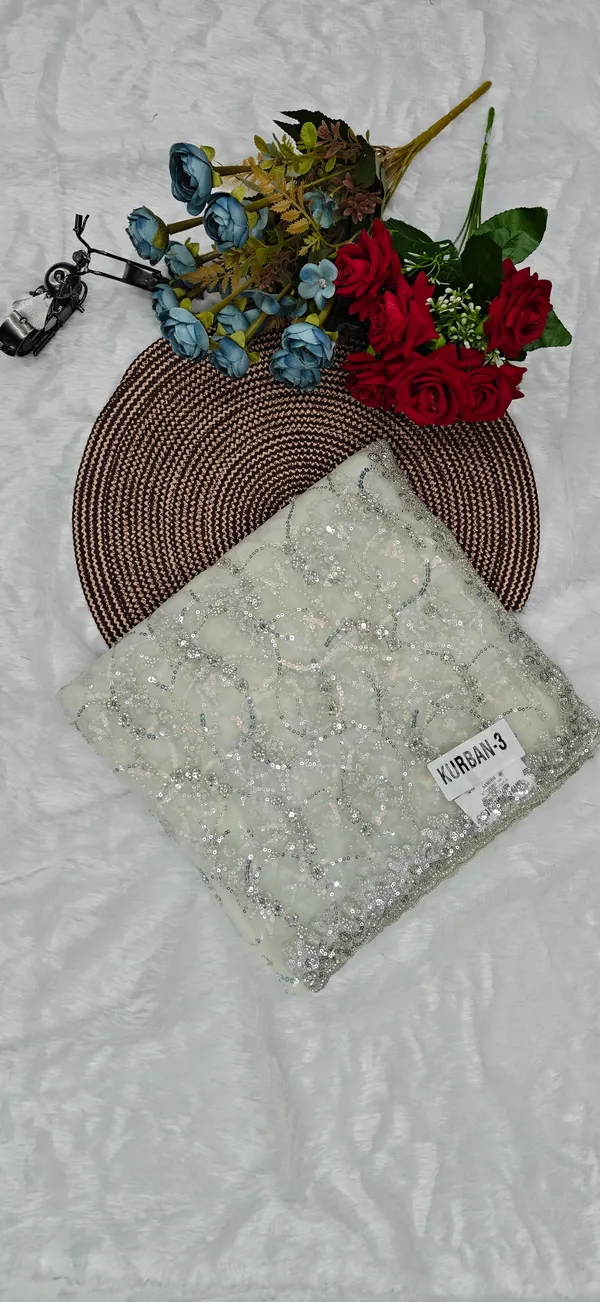 White_Net_Sequin_Embroidery_Cutdana_Work_Saree_For_Women