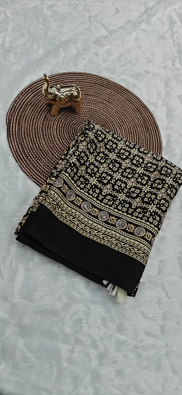 Black_Gajji_Satin_Ajrakh_Printed_Mirror_Work_Saree_For_Women