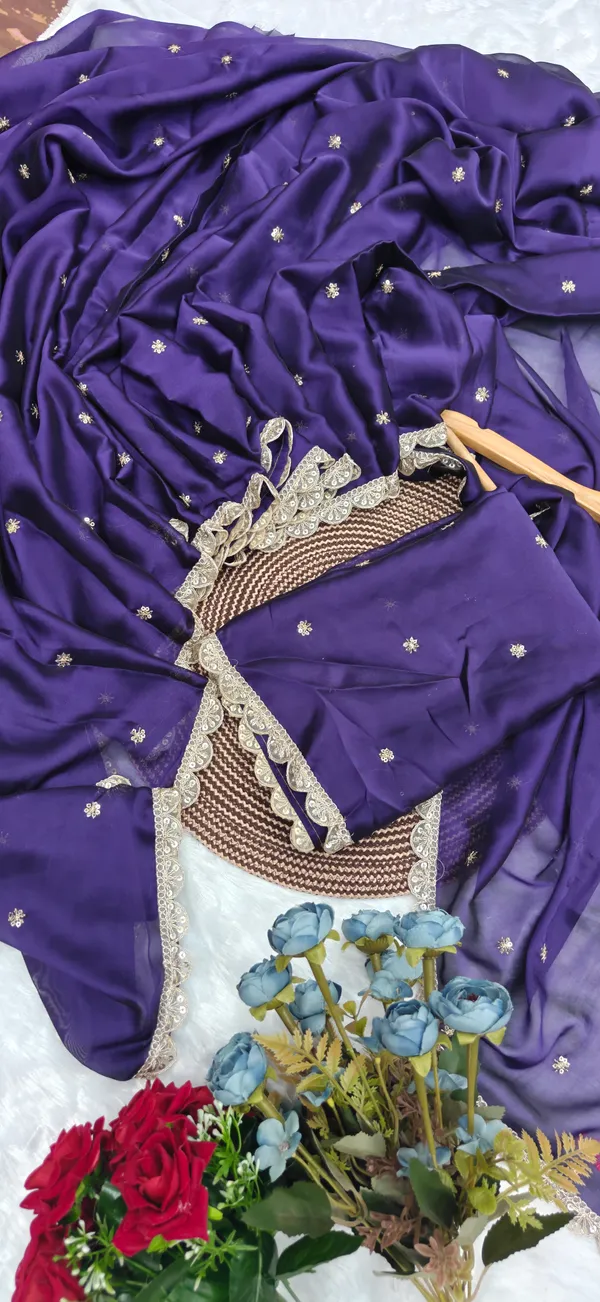 Purple_Soft_Satin_Georgette_Embroidered_Saree_For_Women