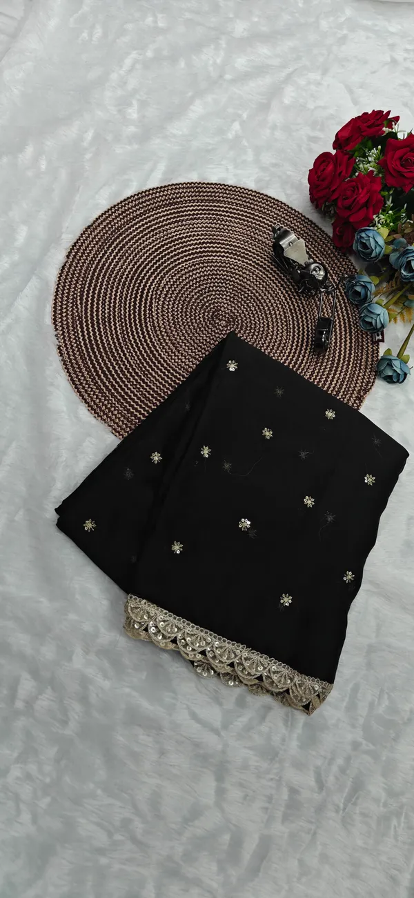 Black_Soft_Satin_Georgette_Embroidered_Saree_For_Women