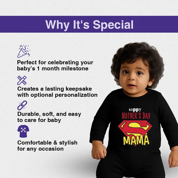 Black_Cotton_Happy_Mother'S_Day_Super_Mama_Romper_For_Baby