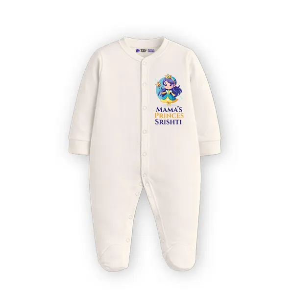 Cream_Cotton_Mama'S_Little_Srishti_Krishna_Print_Romper_For_Newborns
