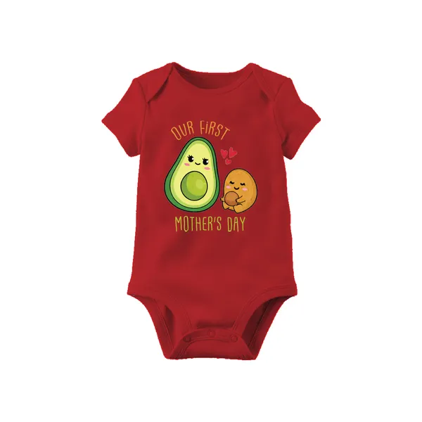 Red_Cotton_Our_First_Mother'S_Day_Avocado_Print_Romper_For_Baby