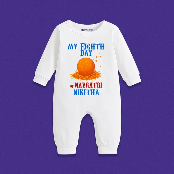 White_Cotton_My_Eighth_Day_Of_Navratri_Nikitha_Baby_Romper
