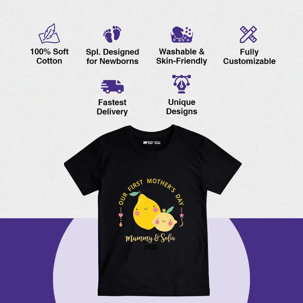 Black_Cotton_Customized_Mother'S_Day_T-Shirt_For_Baby