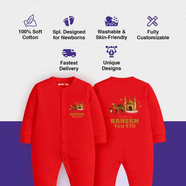 Red_Customized_First_Eid_Romper_For_Baby