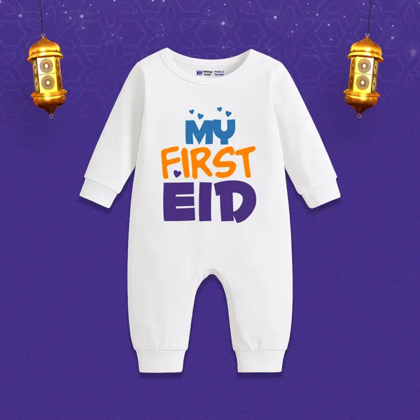 White_My_First_Eid_Long_Sleeve_Romper_For_Baby
