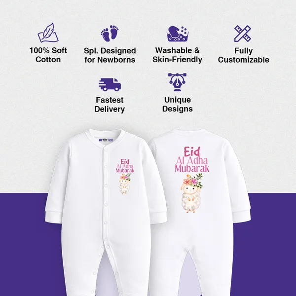 White_Cotton_Eid_Al_Adha_Mubarak_Printed_Romper_For_Baby