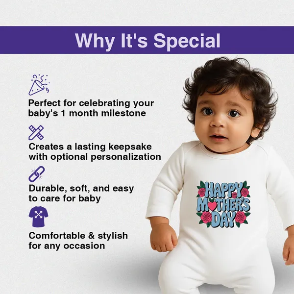 White_Cotton_Happy_Mother'S_Day_Romper_For_Baby