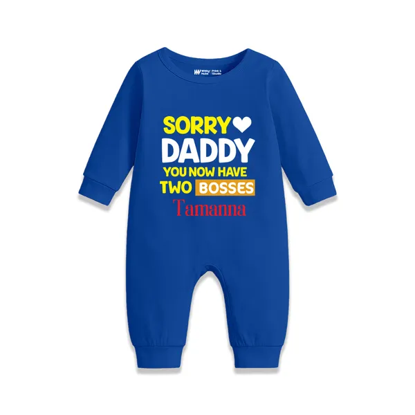 Royal_Blue_Cotton_Romper_For_Babies_With_Daddy_Boss_Print