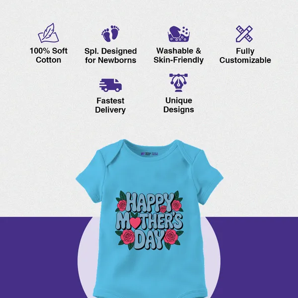 Blue_Happy_Mother'S_Day_Printed_Cotton_Bodysuit_For_Baby