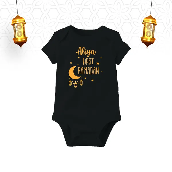 Black_Cotton_First_Ramadan_Personalized_Baby_Bodysuit